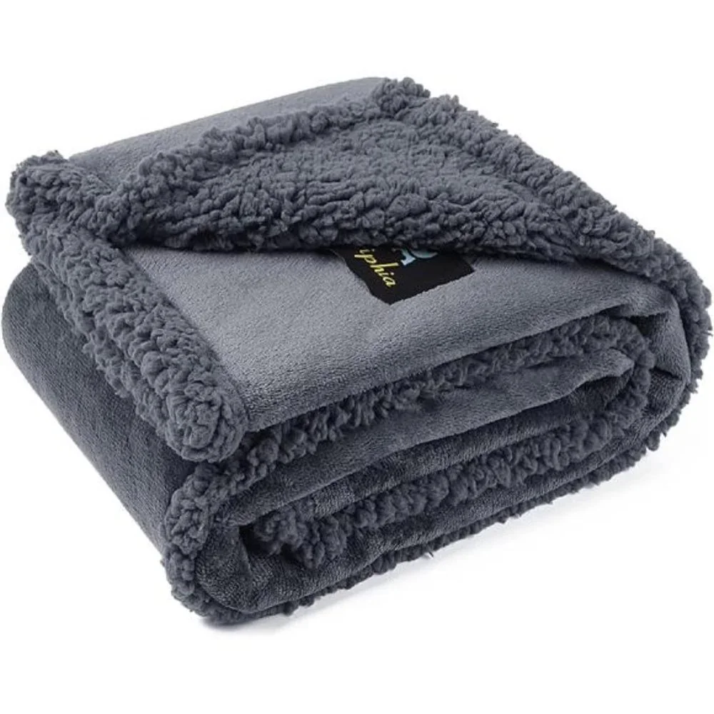 Waterproof Pet Blanket Reversible Sherpa Fleece Furniture Protector Cover